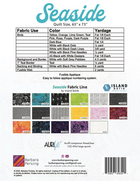 Seaside Full Pattern -  Not BOM Program